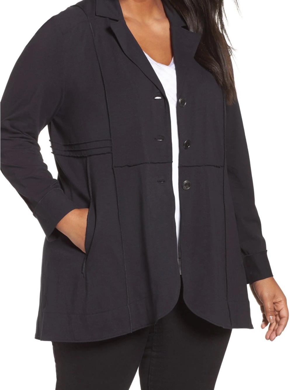 Nic + Zoe Seamed Riding Jacket. Black Onyx SZ 3X